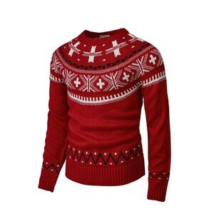 H2H Mens XL Knitted Thermal Pullover Casual Slim Fit Christmas Holiday Sweater